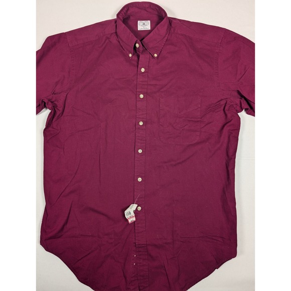 Brooks Brothers Vintage Men's L Burgundy Cotton Button Down Sport Shirt - Picture 3 of 7